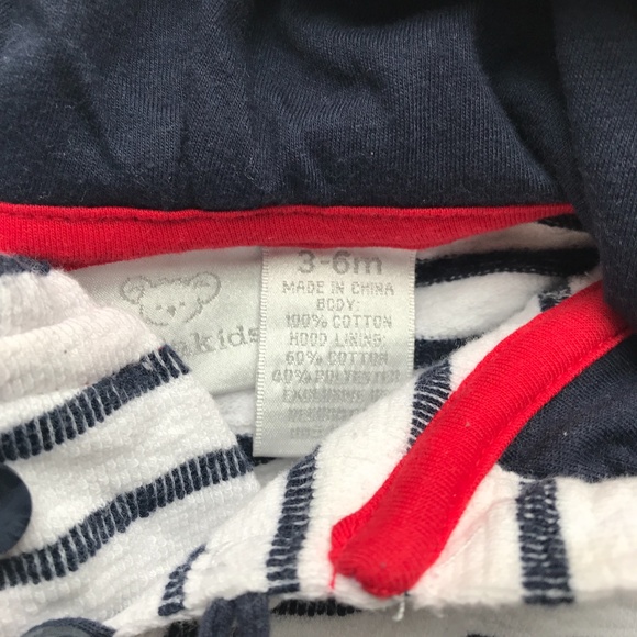 Koala Kids Navy Stripe Baby Boy Hooded Sweatshirt - Picture 4 of 8